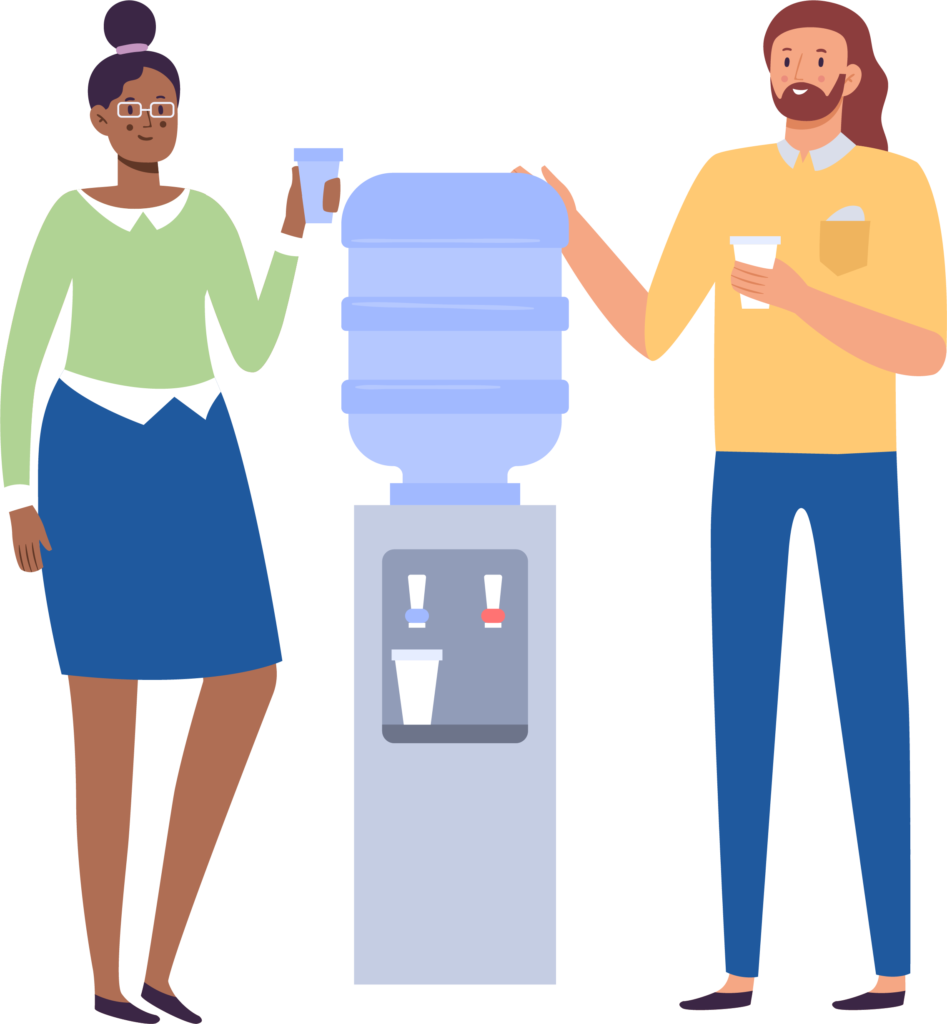 CPSA illustration people at work water cooler